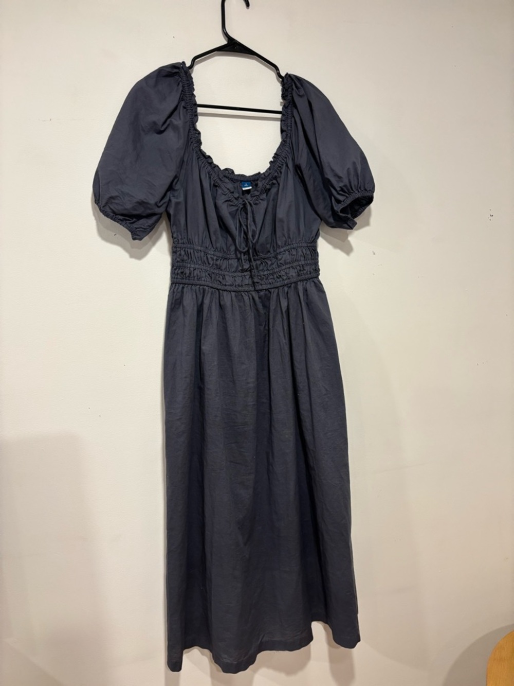 Old Navy Puff Sleeve Midi Dress - washed out Navy blue color, Size M Tall